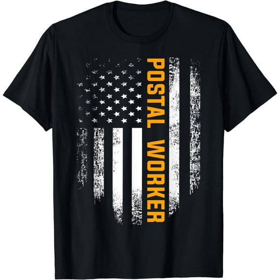 Vintage Postal Worker American Flag US Postal Service Gift T-Shirt mens t shirt,black,women,funny,misfits,men,journey