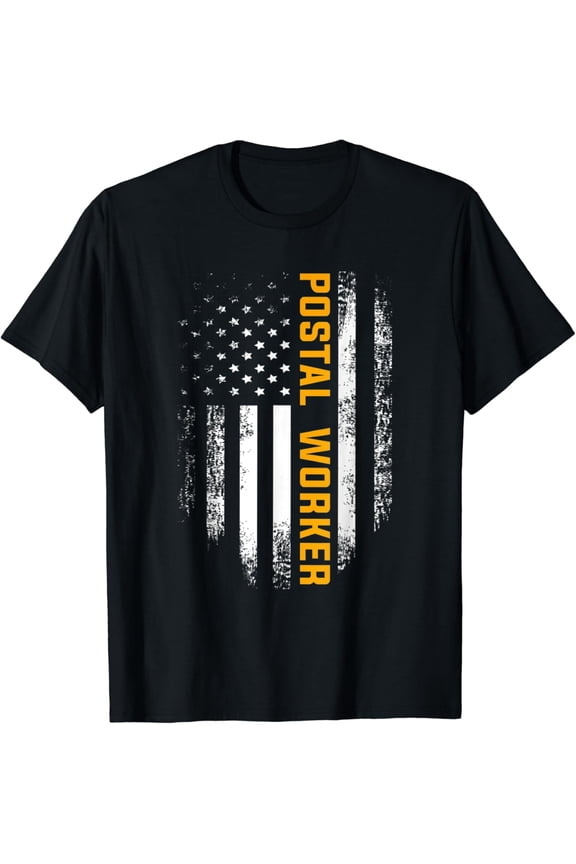 Vintage Postal Worker American Flag US Postal Service Mens T-Shirt mens t shirt,black,women,funny,misfits,men,journey