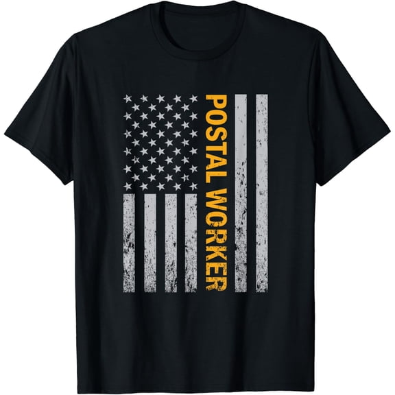 Vintage Postal Worker American Flag US Postal Service T-Shirt mens t shirt，black，women，funny，misfits，men，journey