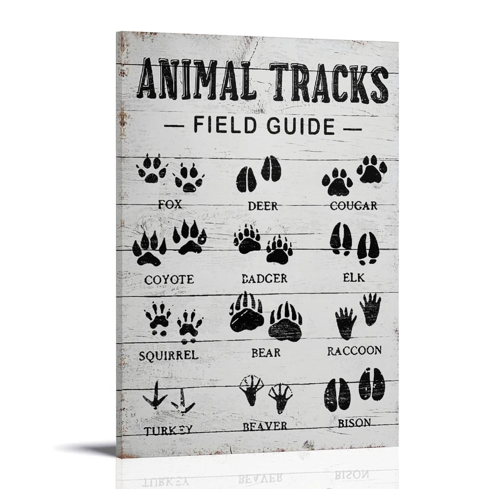 Vintage Poster Animal Tracks Picture Print Wall Art Poster Painting ...