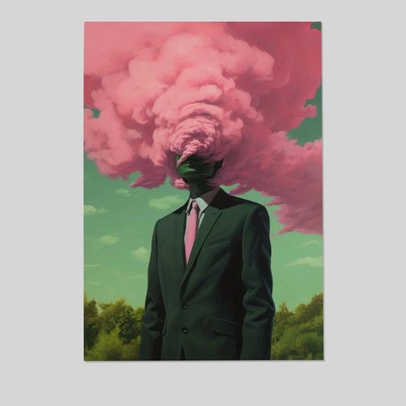 Vintage Poster - Head In The Cloud Retro Style - Size 24x36 - Postora