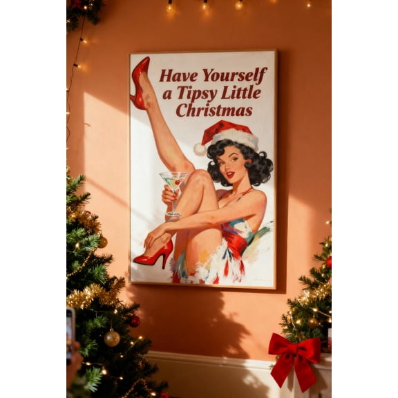 Vintage Poster Retro Pin Up Girlart Print Festive Home Wall Decor Idea Retro Woman, Unframed Poster Size 8x12 F03.1.21l443