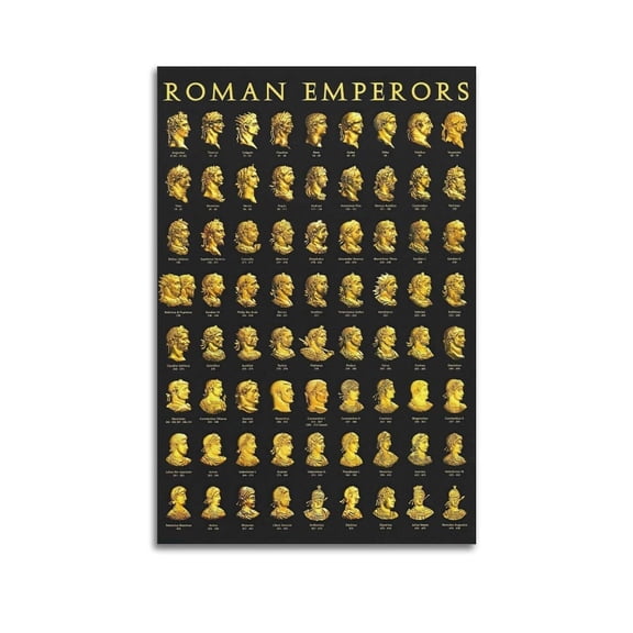 Vintage Poster Roman Emperor Poster Sign History Study Canvas Room Art Deco Poster Painting Canvas Wall Posters Art Picture Print Modern Family Decor Posters