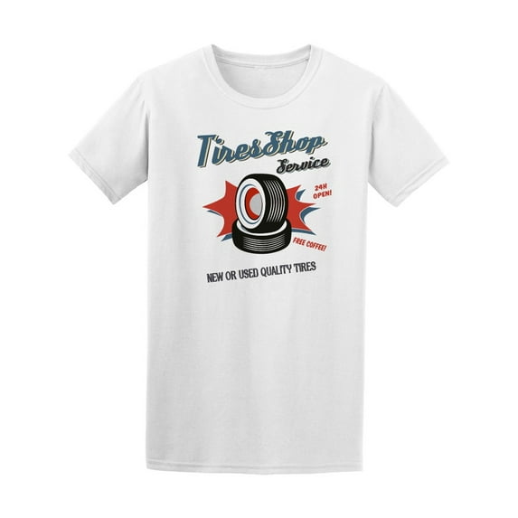 Vintage Poster Tire Shop Service Tee Men's -Image by Shutterstock