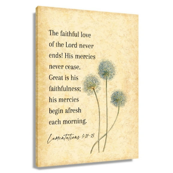 Vintage Posters Bible Verse Wall Art Lamentations 3 21-23 Picture Artwork Painting Canvas Decor For Bedroom Unframed 12x18 in