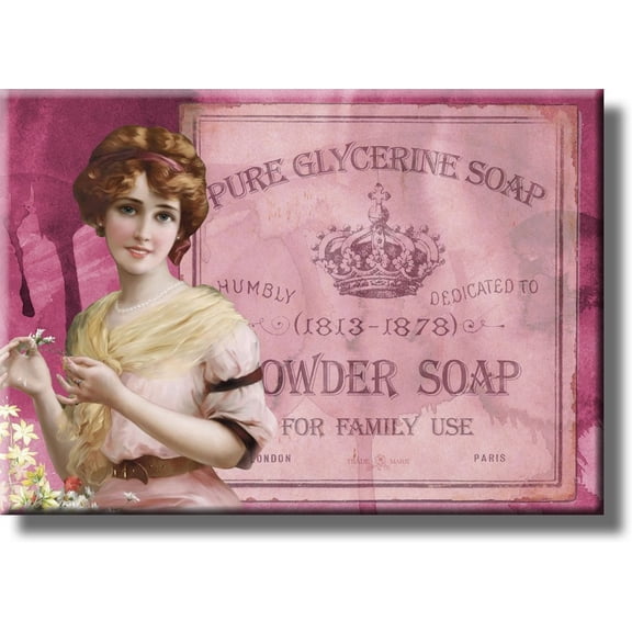 Vintage Powder Soap, Powder Room Picture on Stretched Canvas, Wall Art D?cor, Ready to Hang