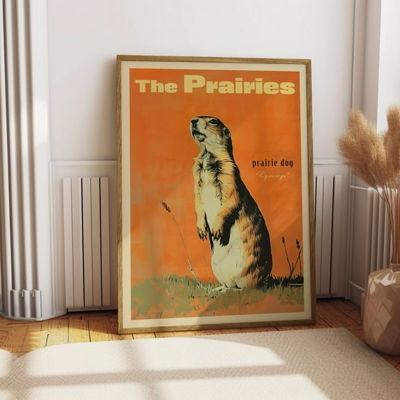 Vintage Prairie Dog Print The Prairies Print Retro Outdoors Poster Gopher Art Canada Cabin Cottage Wall Art Outdoor Sports Dad Gift For Him Wall Art, Modern Wall Decor, 12x18 UNFRAMED