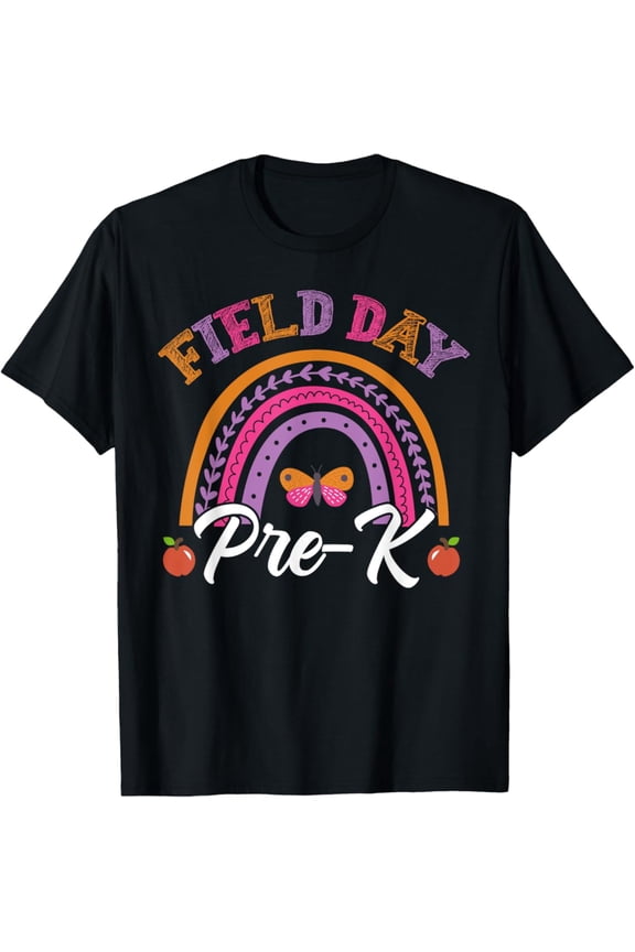 Vintage Pre-K School Field Day 2024 Cute Rainbow Toddler Squad T-Shirt Size S-5Xl Best Birthday Gifts
