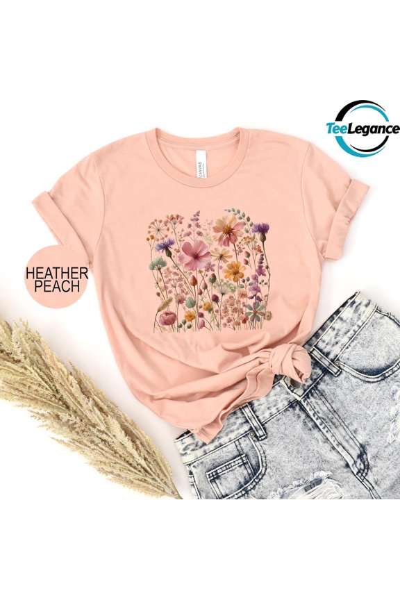 Vintage Pressed Flowers Shirt, Wildflowers Shirt, Garden Shirt, Nature Lover Shirt, Floral Shirt, Plant Shirts, Valentines Day Shirt Unisex Full Size S-5XL