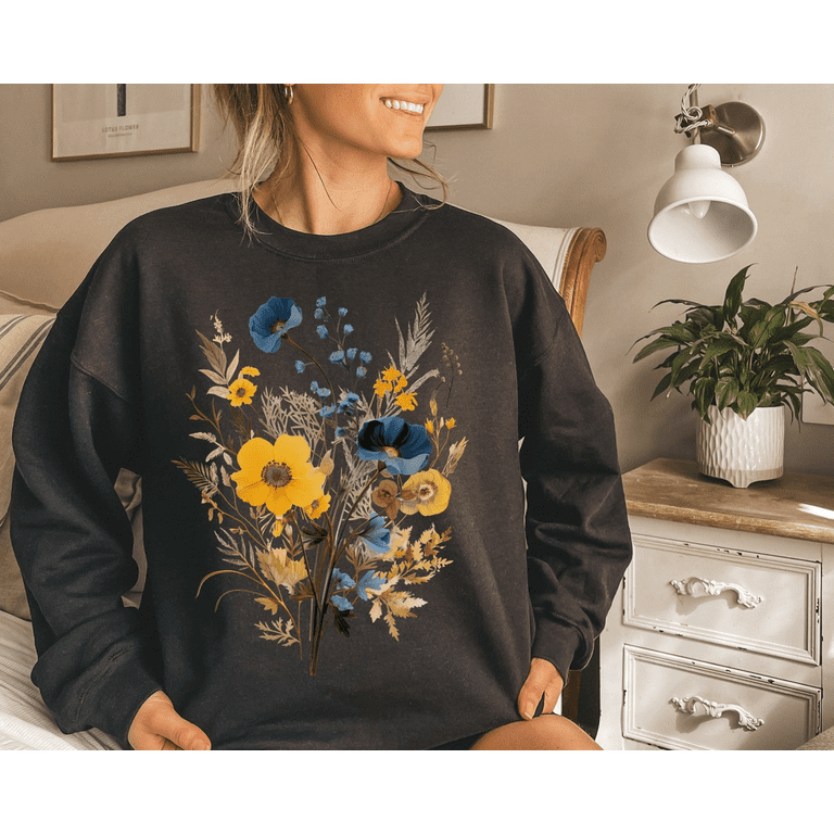 Floral crewneck sweatshirt store
