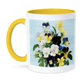 thumbnail image 1 of Vintage Pretty Pansies Botanical Art, 11oz Two-Tone Yellow Mug, 1 of 7