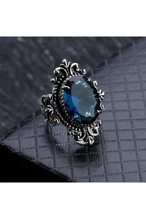 Vintage Princess Cut Lab Sapphire Ring 925 Sterling Silver Engagement Rings Bridal Fine Jewelry