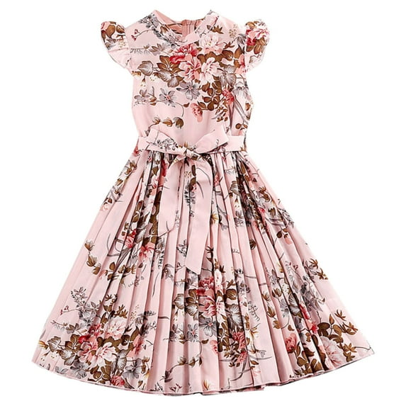Vintage Princess Dresses for Girls Dresses Girls Long Floral Dresses Girls 5t Toddler Girl Clothes Fall Beautiful Dresses for Girls 11 Years And up for A Party Girl's Casual Dress Summer Scoop Flower