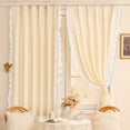 thumbnail image 1 of Vintage Princess Lace Blackout Curtains - Ruffle Floral Curtain Panels for Bedroom Living Room Home Window Decor, 1 of 6