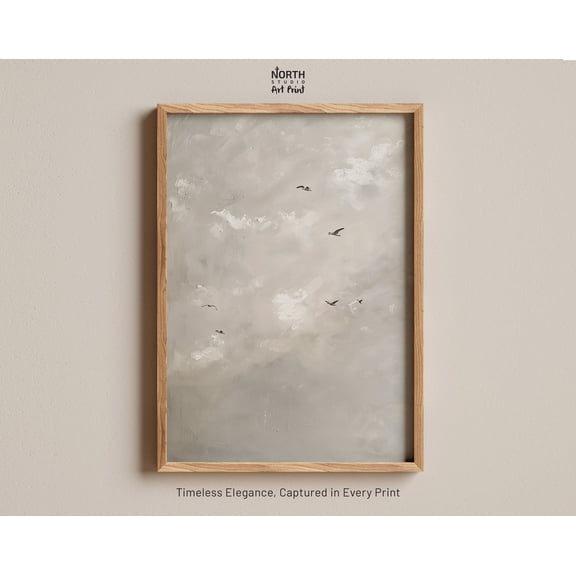 Vintage Print, Clouds Print, Birds Print, Vintage Art, Cloud Art, Bird Art, Antique Print 2 Wall Art, Modern Wall Decor, 8x12 UNFRAMED