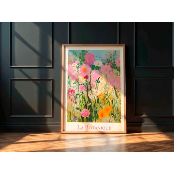 Vintage Print La Botanique Wild Flowers Poster Art Print Floral Wall Decoration Colorful Flower Meadow Wall Decoration French Vintage Poster, Poster Only