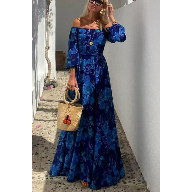 Casual Print O Neck Long Sleeve Dresses Casual Print O Neck Long Sleeve Dresses