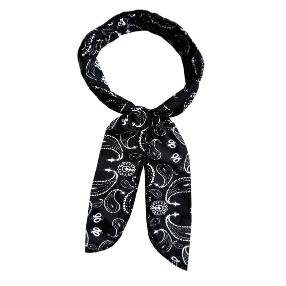 Vintage Print Scarf, Twisted Head Wrap, Silk Scarf, Scarf, Band, Neck Tie, White Head Band, Band for Men, Bandana, Headband, Summer Temperature Reduction, 1 Pc