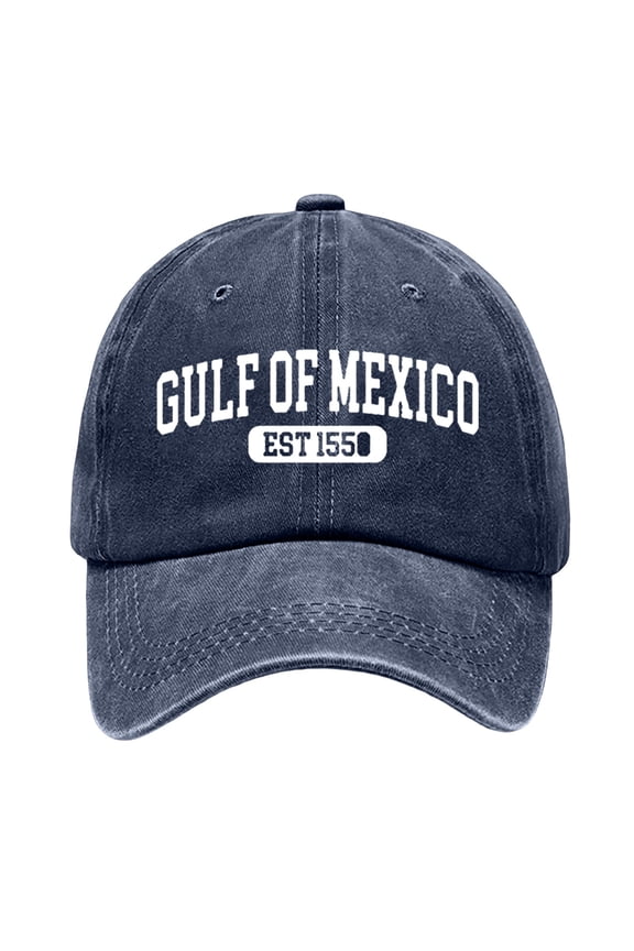 Vintage Print Unisex Adjustable Baseball Cap for Men Women - Sand-Washed Fabric, Mexico Design, Casual Outdoor Accessory