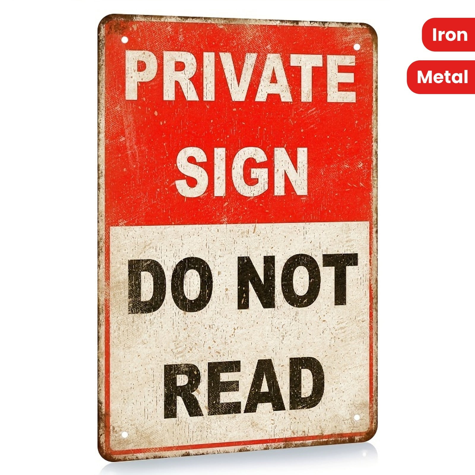 Vintage Private Sign Do Not Read Tin Metal Signs Home Décor 12x8 ...