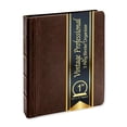 thumbnail image 1 of Vintage Professional 3 Ring Binder Organizer, 1-inch Round Rings, 8.5" x 11" Sheet Size, 2 Inner Pockets, 1.6" Spine, Appearance of Antique Brown Leather, 1 of 7