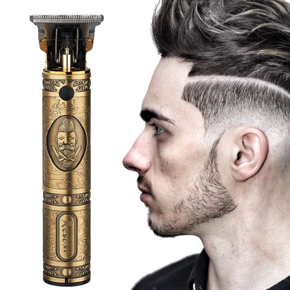 Vintage Professional Hair Clipper and Trimmer Set, Men's Electric Grooming Kit with Precision Stainless Steel Blades, Portable Rechargeable Hair Cutting Machine for Barbers and Home Use