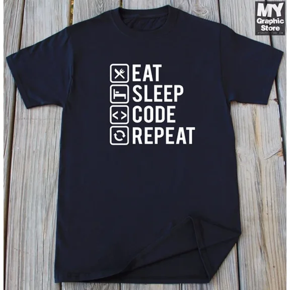 Vintage Programmer T Shirt Computer Geek Nerd Coding T Shirt Eat Sleep Code T Shirt - Perfect Gifts For Everyone