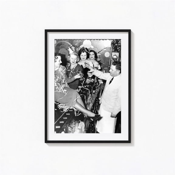 Vintage Prohibition Bar Speakeasy Party Black and White Classic Photography Art, Unframed Poster