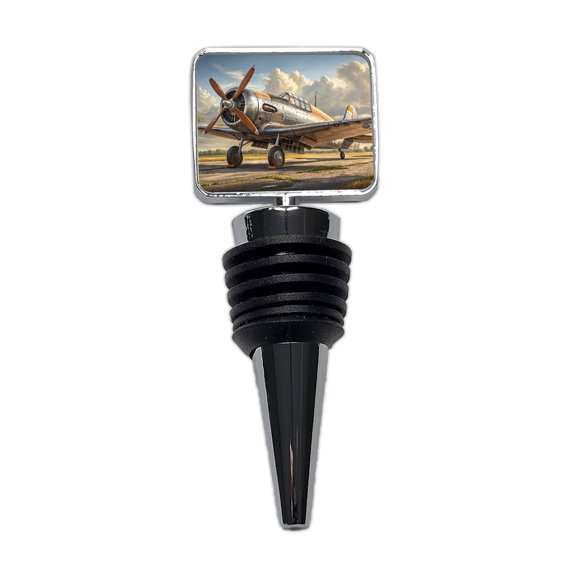 Vintage Propeller Airplane Wine Bottle Stopper Cap Plug