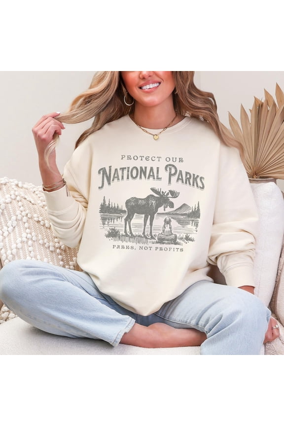 Vintage Protect Our National Parks Sweatshirt, Parks Over Profit Crewneck, Save Our Parks, Hiking Camping Wildlife Sweater, Park Lover All Size S-5Xl