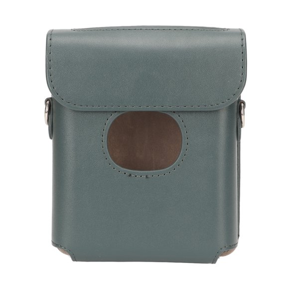 Vintage Protective PU Leather Carrying Case for Smartphone Photo Printers, Anti Scratch Camera Bag with Adjustable Crossbody Shoulder Strap, Dark Green, 5.5 inches / 14 cm
