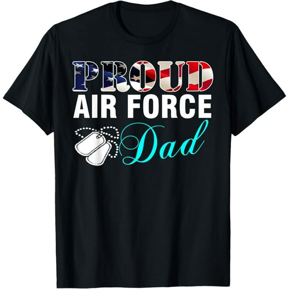 Vintage Proud Air Force Dad With American Flag Gift Veteran T-ShirtMen's and women's gift, black and white T-shirt, size: Extra large S-4XL