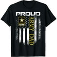 thumbnail image 1 of Vintage Proud Army Dad With American Flag Gift T-Shirt, 1 of 3