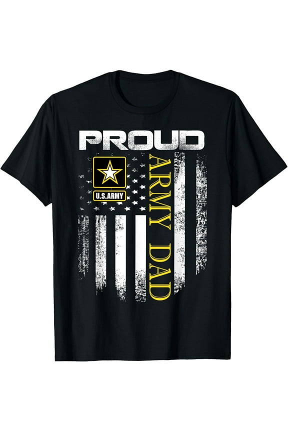 Vintage Proud Army Dad With American Flag Gift T-Shirt