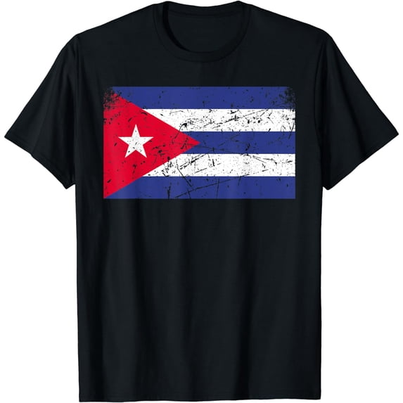 Vintage Proud Cuban American Patriotic and Pride Cuba Flag T-Shirt