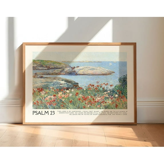 Vintage Psalm 23 Christian Poster Landscape Mural, Bible Verse Wall Art, Room Decor, Christian Merch Wall Art, Modern Wall Decor, 16x24 UNFRAMED