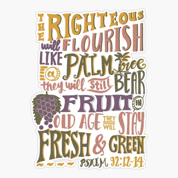 Vintage Psalms Bible Verse about Old Age Sticker