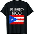 thumbnail image 1 of Vintage Puerto Rico Puerto Rican Flag Pride Gift T-Shirt Black Small, 1 of 4
