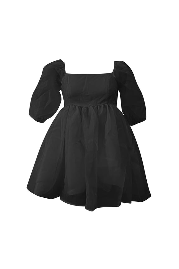 Vintage Puff Sleeve Dress For Women Elegant Retro Style Party Dress Summer Dress Women’s Fashion Dress