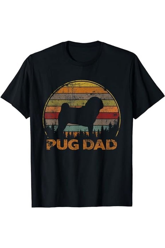 Vintage Pug Dog Dad Retro Dog Father's Day T-Shirt