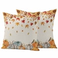 thumbnail image 1 of Vintage Pumpkin Fall Outdoor Waterproof Pillow Covers, Thanksgiving Weeping Maple Leaves Decorative Square Throw Pillowcase Sofa Cushion Sham for Patio/Couch/Chair, 18"x18" 2 Pack, 1 of 8
