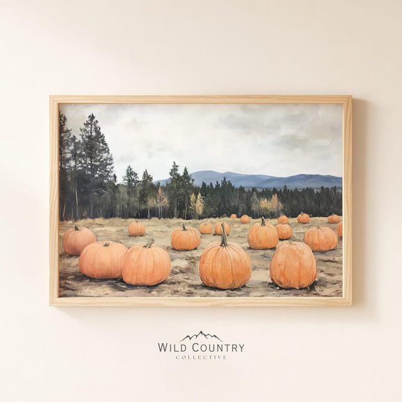 Vintage Pumpkin Patch Wall Art Print