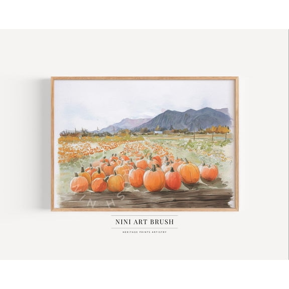 Vintage Pumpkin Patch Wall Art Print