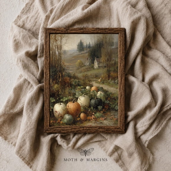 Vintage Pumpkin Patch Wall Art Print