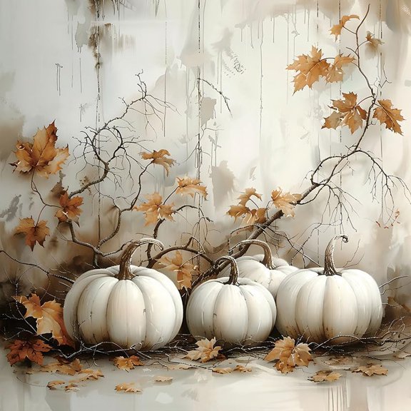 Vintage Pumpkin Shower Curtain, Fall Thanksgiving Harvest Vintage Decor Bathroom Curtains, Retro Autumn Halloween Bathroom Accessories Farmhouse Maple Leaves Bathroom Curtain 72x72 Inch