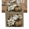 thumbnail image 1 of Vintage Pumpkins Fall Table Runner 48 Inches, Thanksgiving Botanical Floral Retro Bed Runner Dresser Scarves Tabletop for Indoor Outdoor Parties/Ceremony/Banquet, 13" x 48", 1 of 8