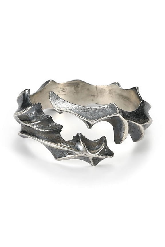 Men's Copper Ring Retro Geometric Demon Skull Ring Adjustable Opening Punk Rock Locomotive Ring Hip Hop Ring for Men