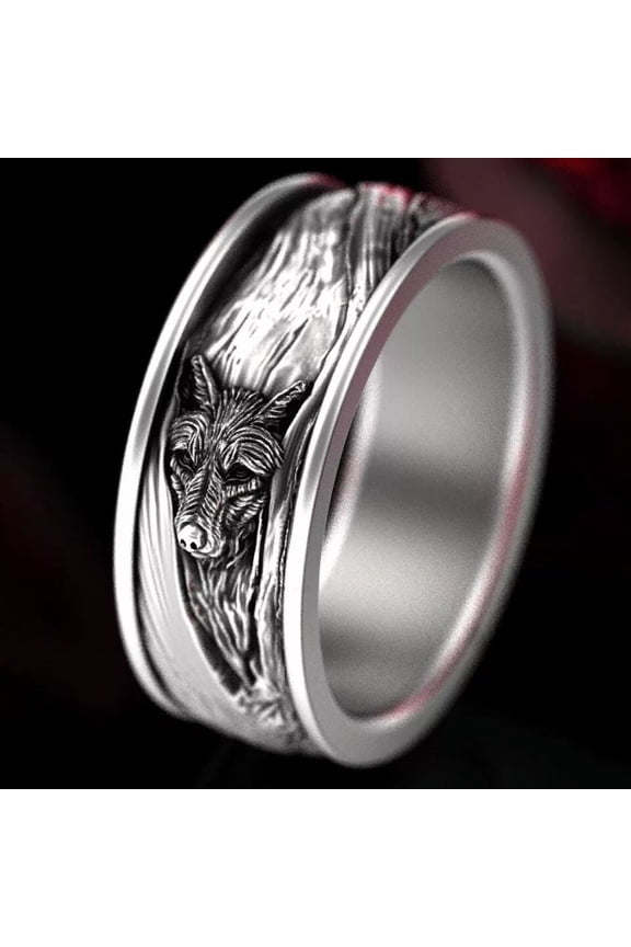 Vintage Punk Style Wolf Head Ring