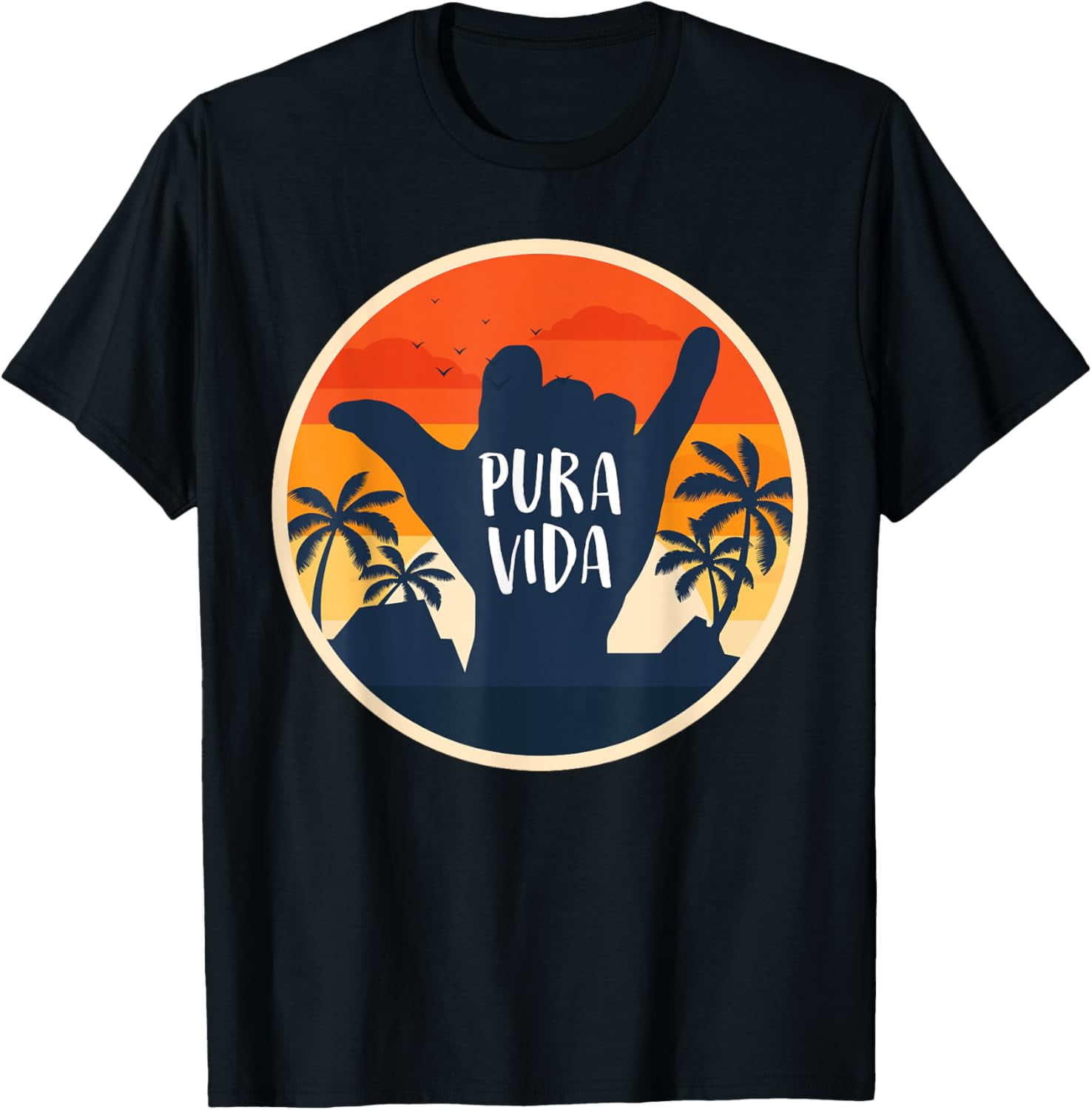 Vintage Pura Vida Costa Rica Shaka Sign Surfing Surfer Gift
