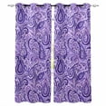 thumbnail image 1 of Vintage Purple Blackout Curtains 54 Inch Length 2 Panels Set for Living Room Bedroom, Retro Botanical Abstract Art Room Darkening Window Curtains Thermal Insulated Black Out Curtain 52"x54", 1 of 8